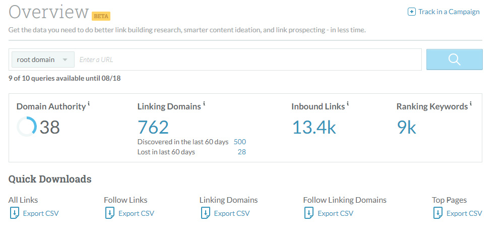 MOZ - Link Explorer